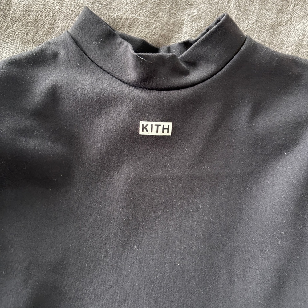 Kith Black Mock Neck Bodysuit with White Logo